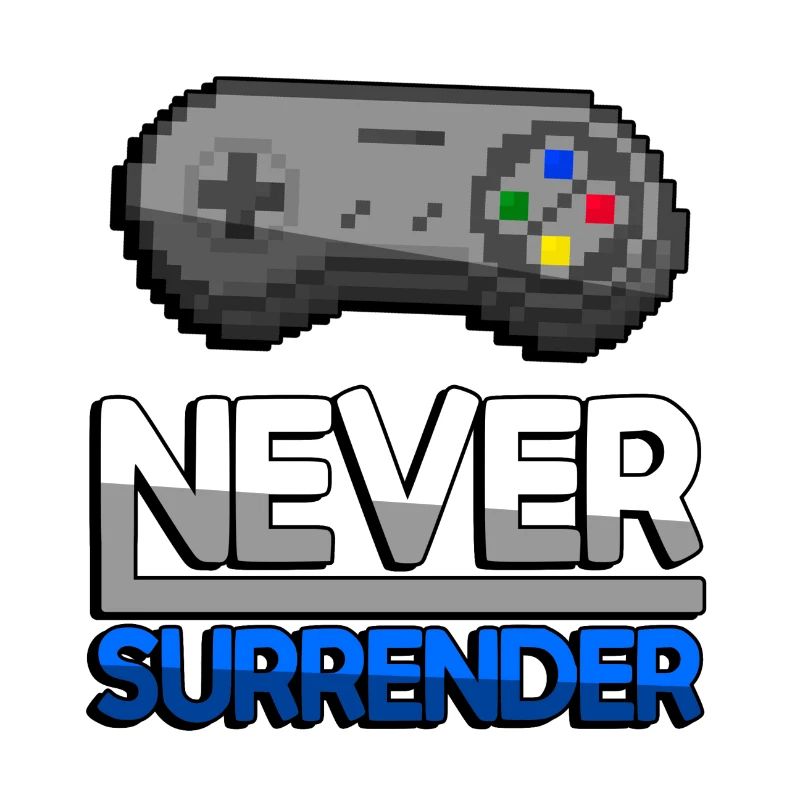 NEVER SURRENDER (Blau) + SNES Controller - Gaming