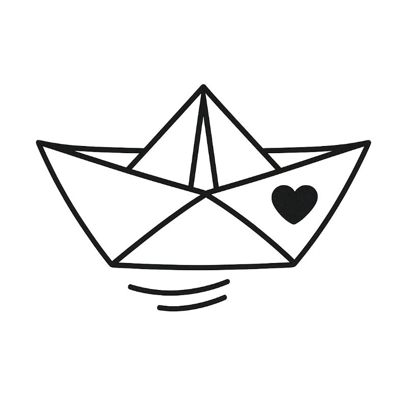 Herz Papierboot Illustration