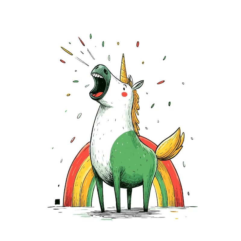 Einhorn mit Regenbogenzauber