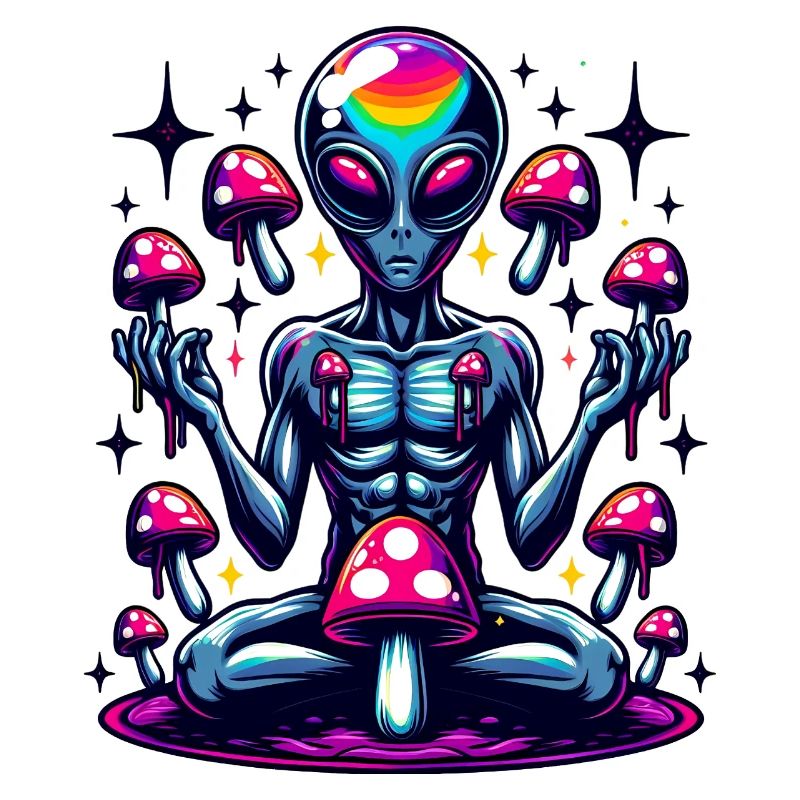 Alien mit Pilzen