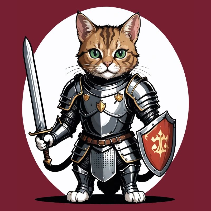 Chat Chevalier Chevalier Chat Cadeau Médiéval