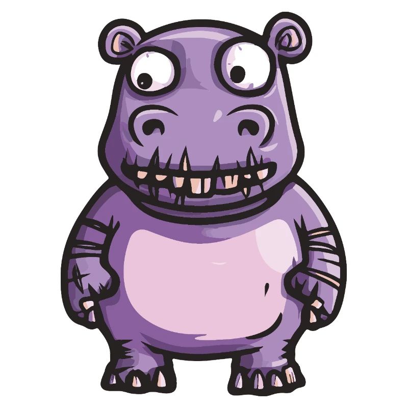 Nilpferd Halloween Comic Lustig