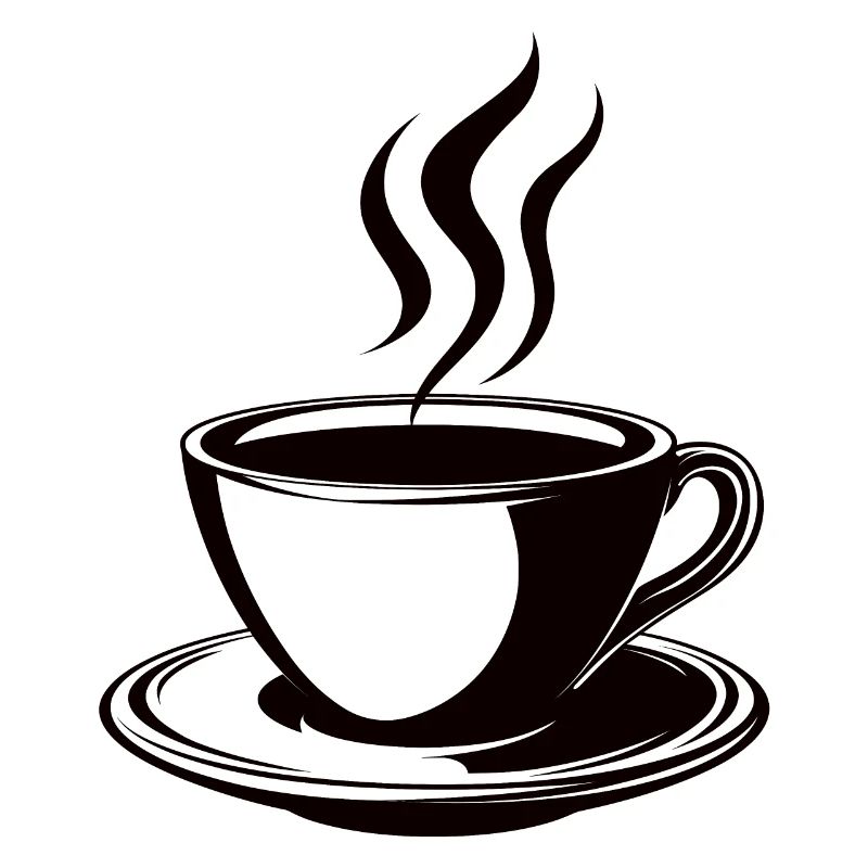 Coffee icon black with coaster