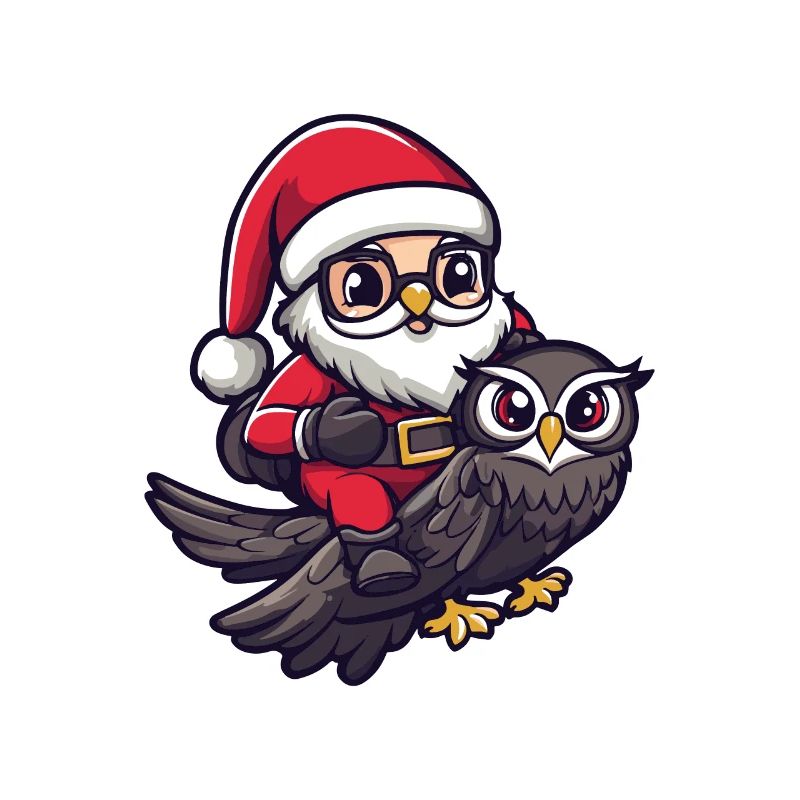 Eule Weihnachtsmann Cartoon