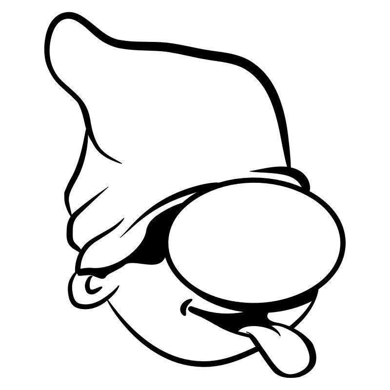 Dwarf , funny, humorous stretch tongue