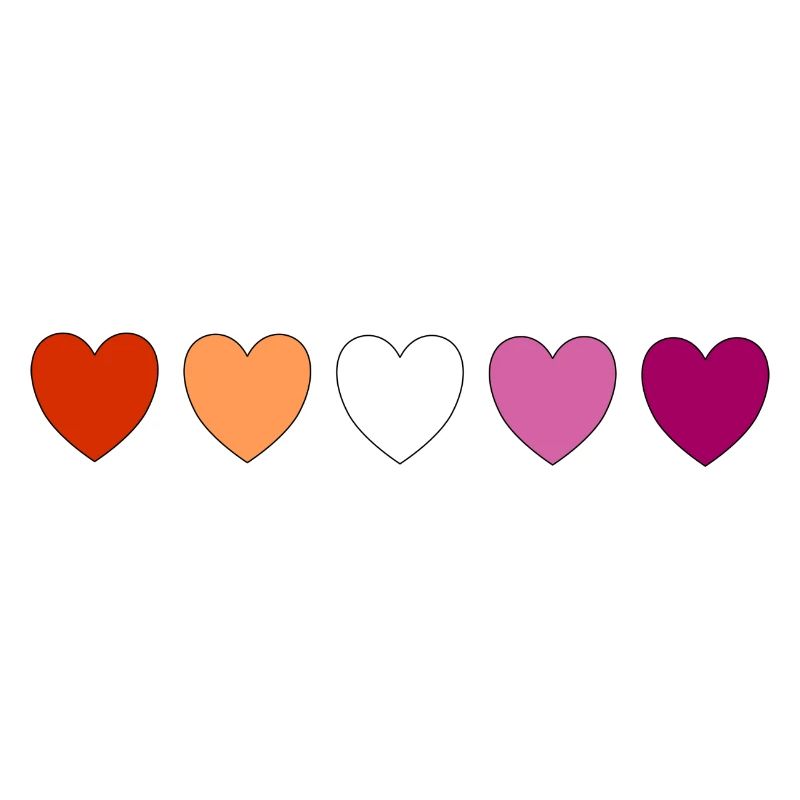 Subtle Lesbian Pride hearts