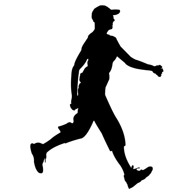 Hiker with cap on shadow figure logo