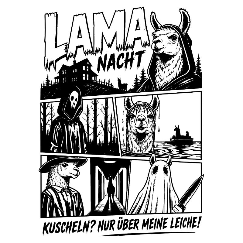 Lama Horror Szene Comic Grusel Design
