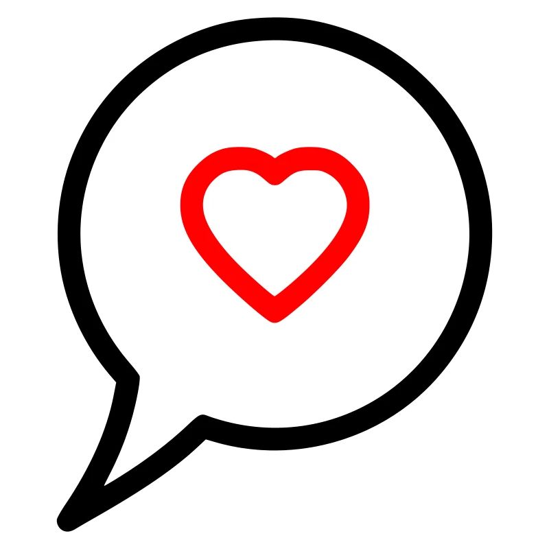Speech Bubble Heart Love Chat