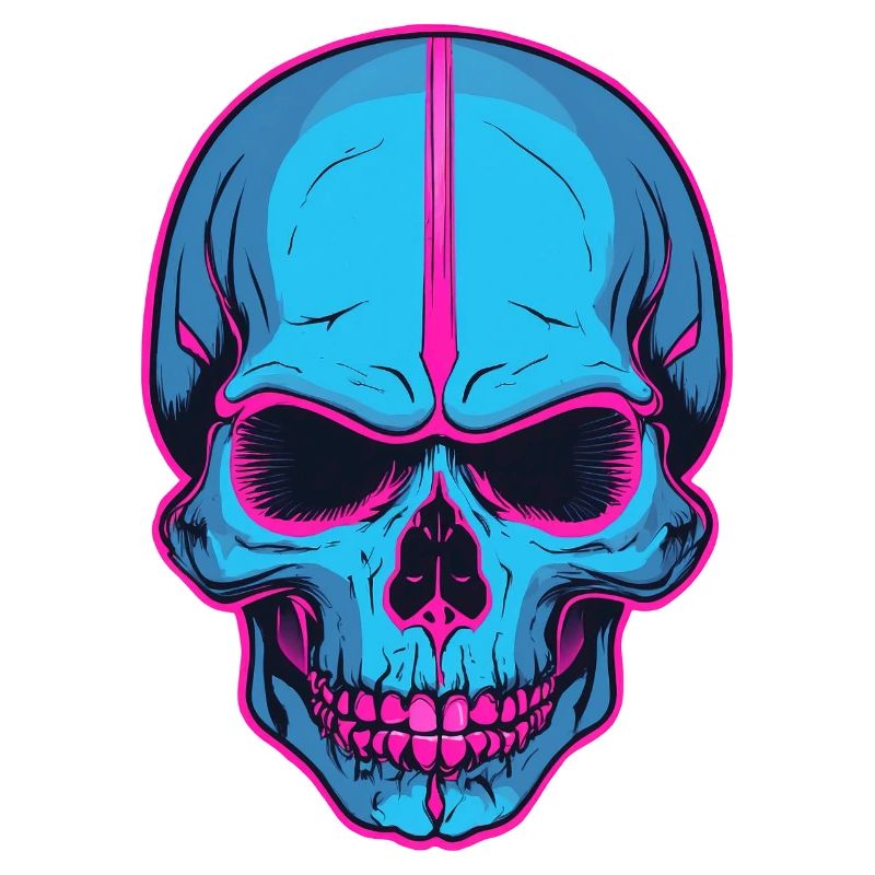 Neon Skull Blaue Schädelflair