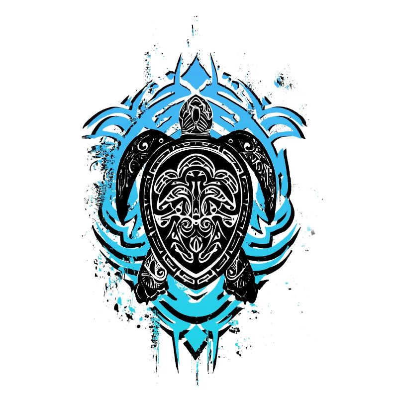 Astral blue silhouette turtle