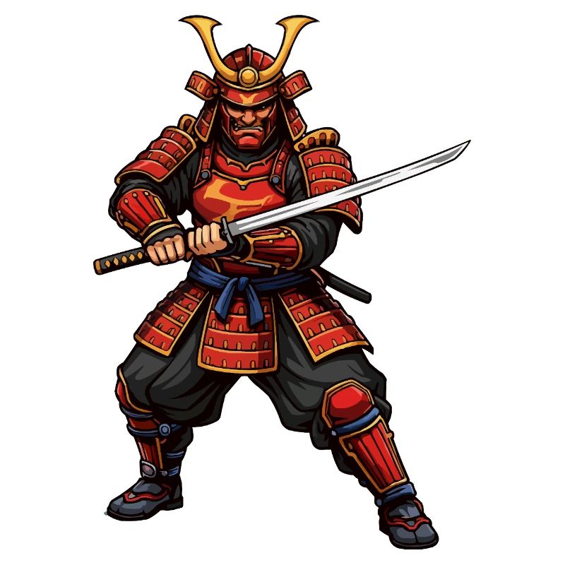 Samurai Warrior in Red
