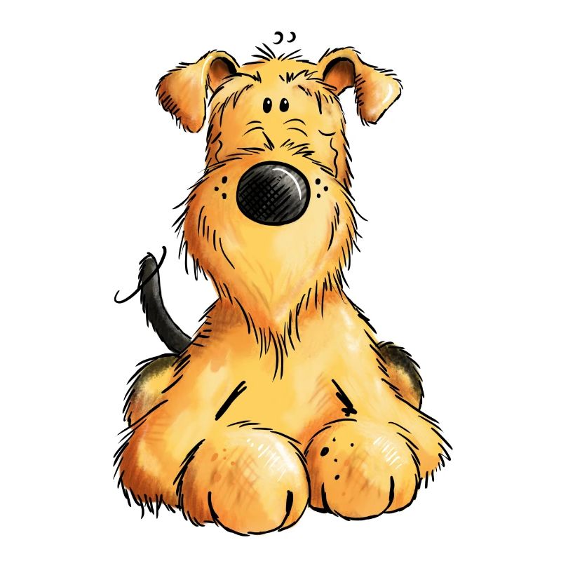 Pfiffiger Airedale Terrier - Welsh Terrier - Hund