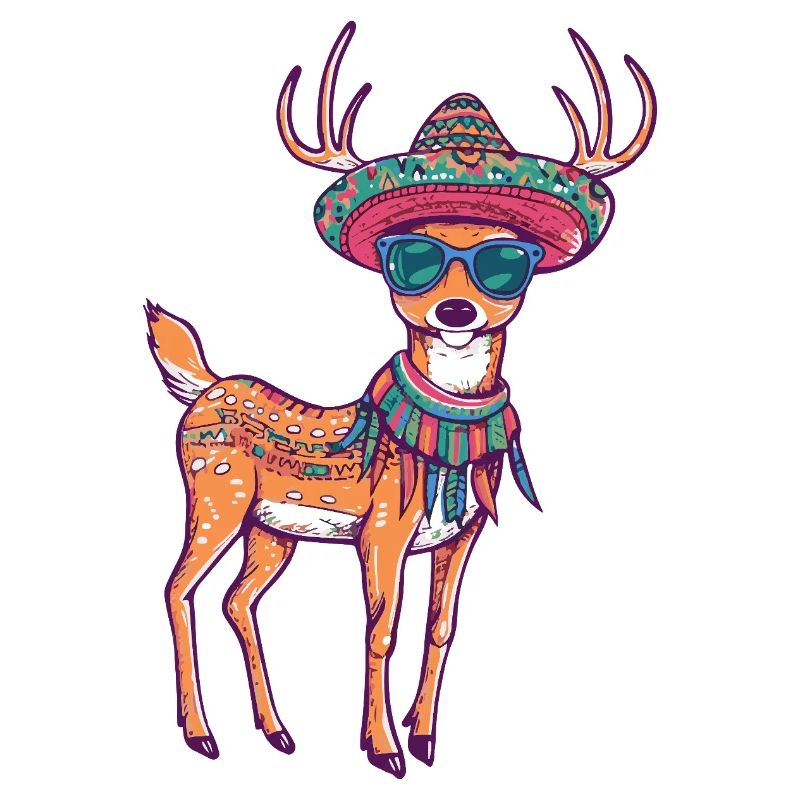Deer Comic Funny Sombrero