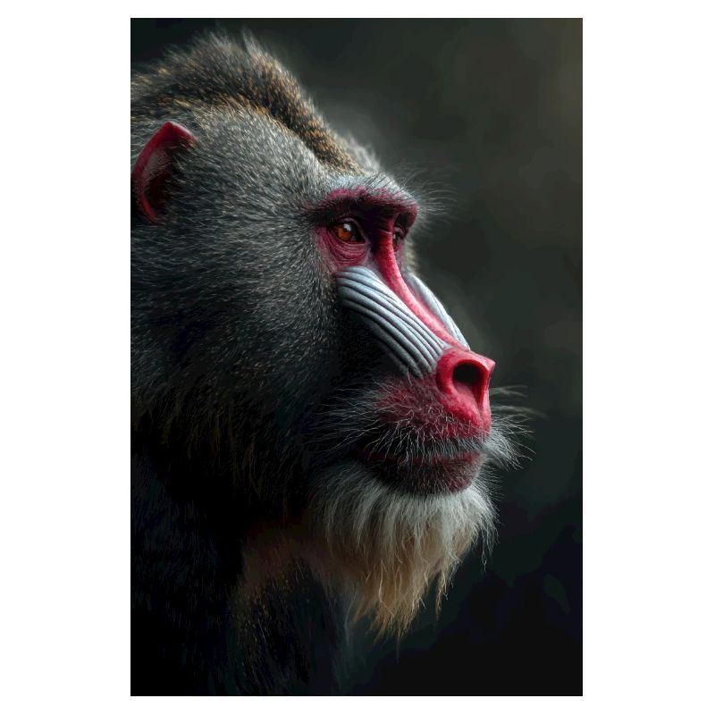 Mandrill-Blick in Samtennacht