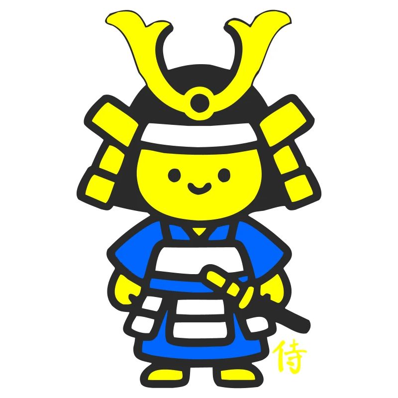 Kawaii Samurai Blau Kanji