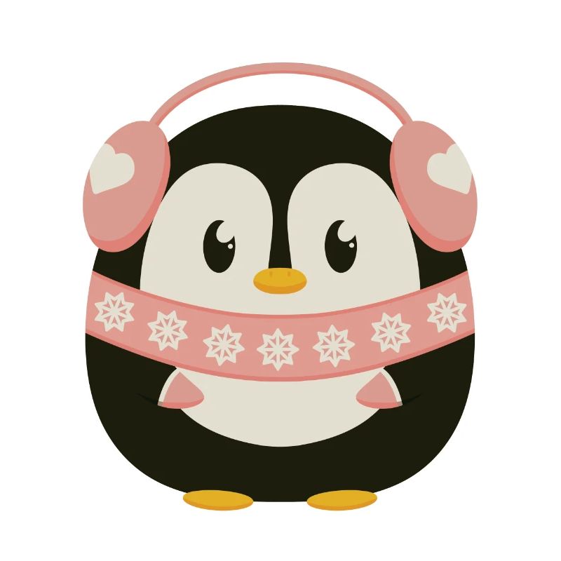 Pingouin mignon en rose