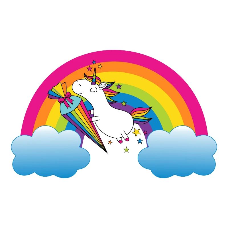 Einhorn Einschulung Schule Regenbogen Schulkind