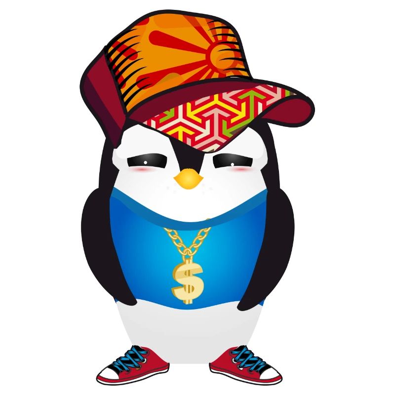 pingouin mignon comme un hip-hopper dans une tenue cool