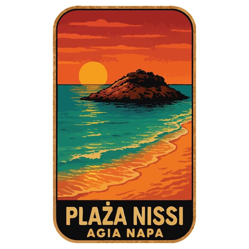 Plage de Nissi avec coucher de soleil