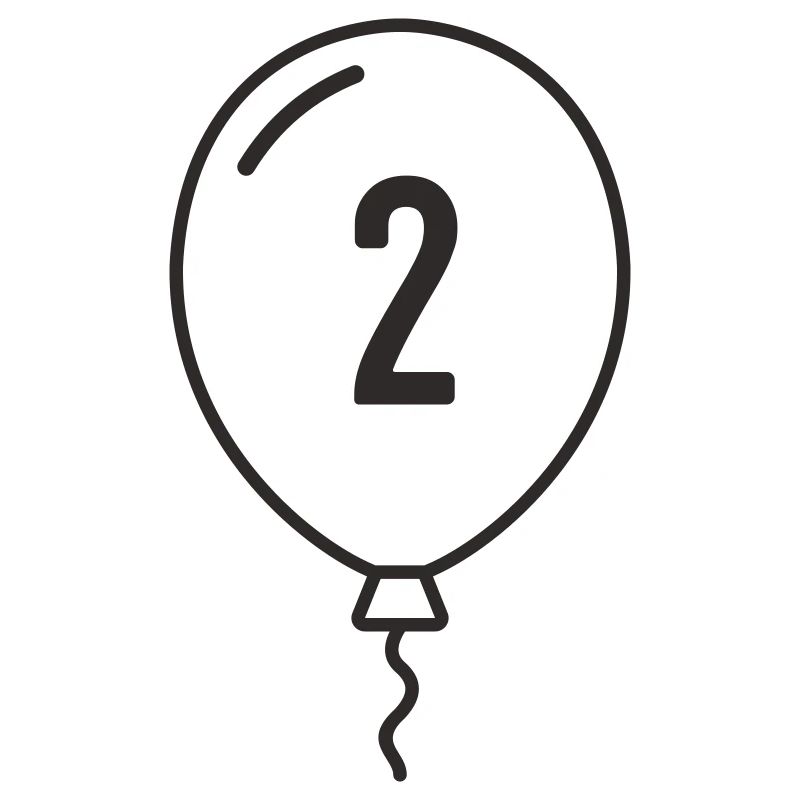 Ballon numéro 2 – Conception d’anniversaire et de fête