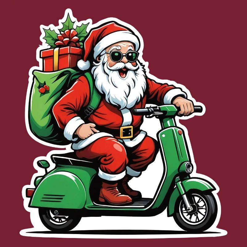 Weihnachtsmann Moped Weihnachten Geschenk Lustig