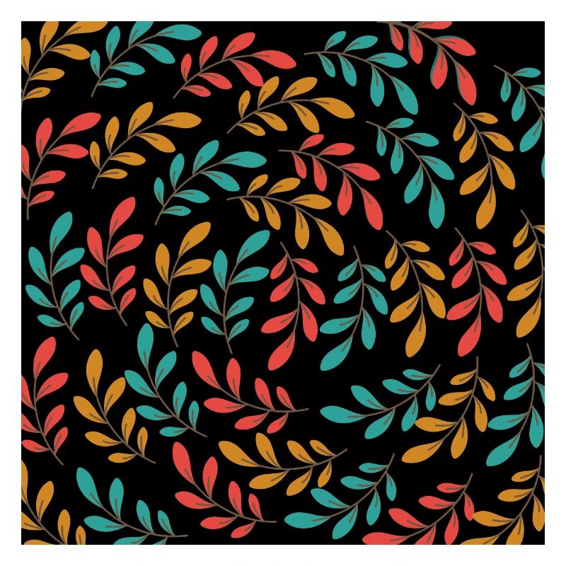 Leaves Pattern - Black Background
