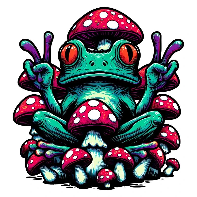 Frog with toadstool