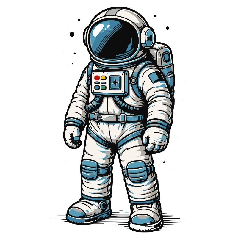 Astronaute de bande dessinée détaillé dans l’espace ouvert