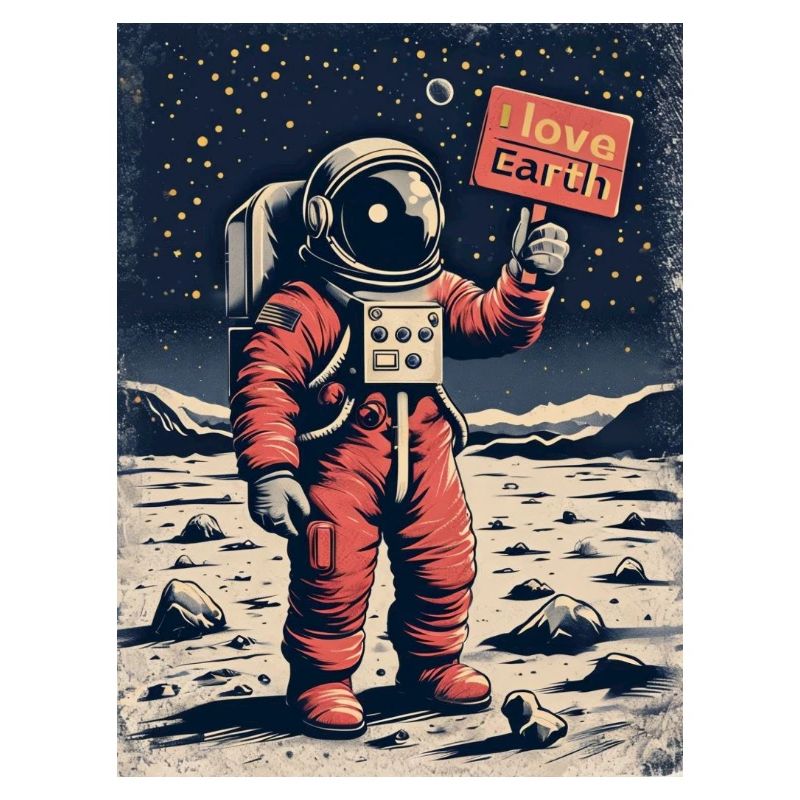Astronaut mit Botschaft