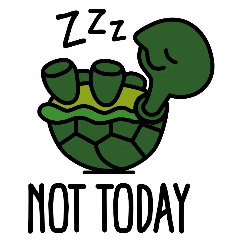 Not today - cute - sleeping - lazy - turtle - baby