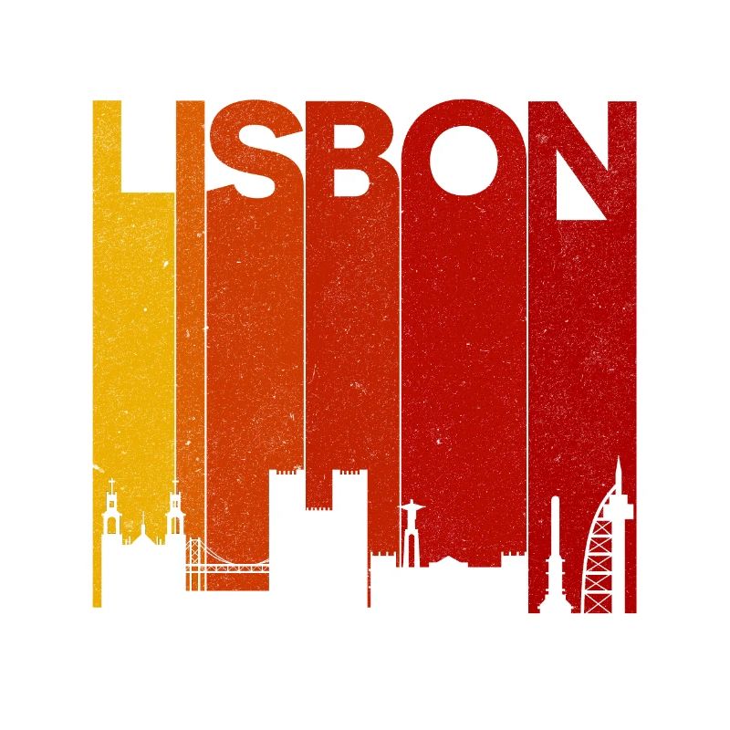 Lisbon Skyline Gradient Sunset