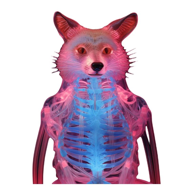 Glowing fox with neon effect