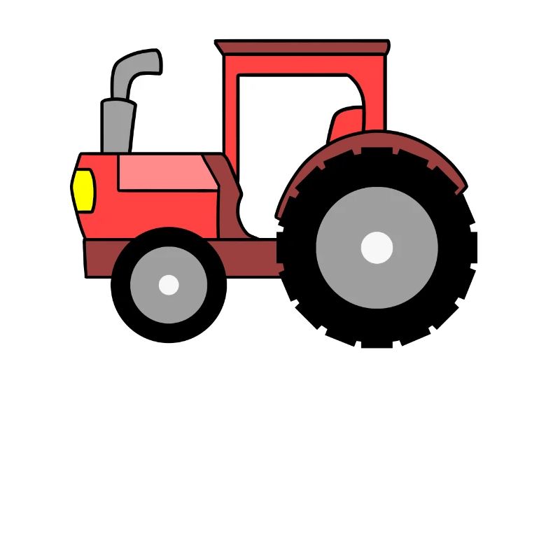 Traktor Motiv in Rot