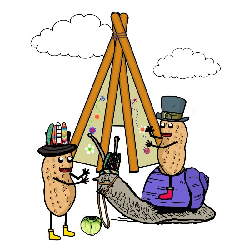 Peanut Wild West Nut Teepee Snail Hippie