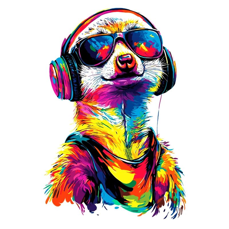 Erdmännchen Sonnenbrille Bunt Süßes Erdmännchen