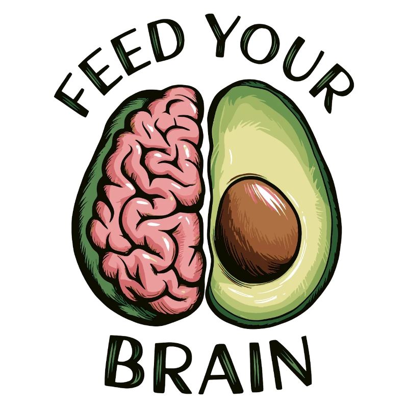 Füttern Sie Ihr Gehirn Avocado Illustration