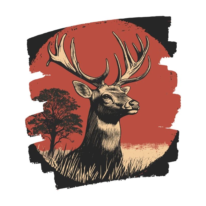 Hirsch mit Geweih