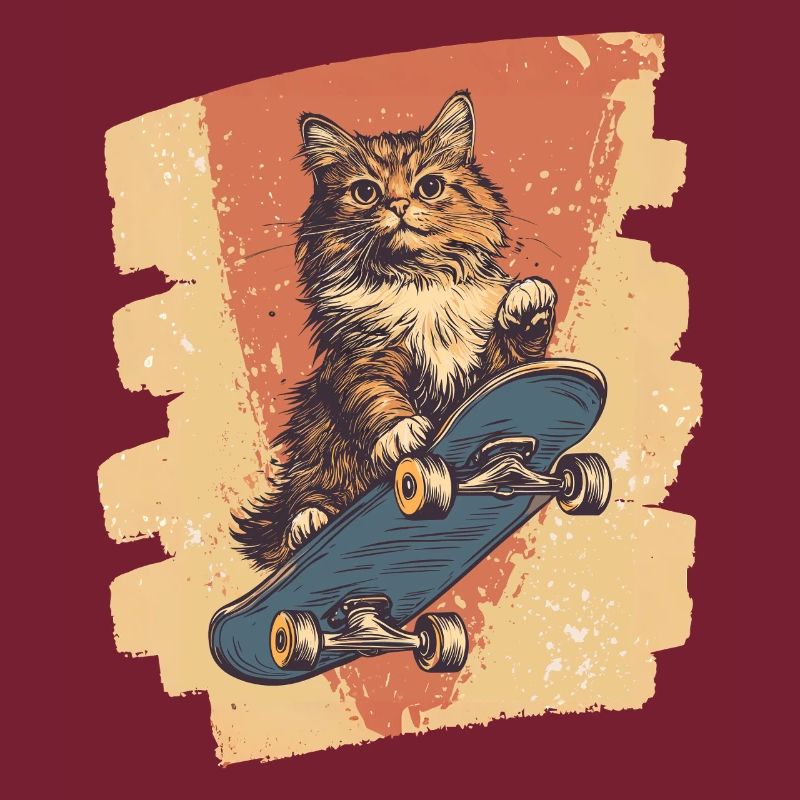 Skateboard Katze