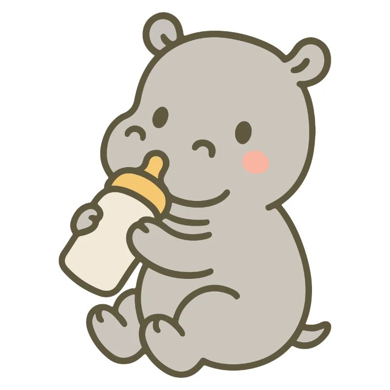 Flusspferdchen mit Fläschchen