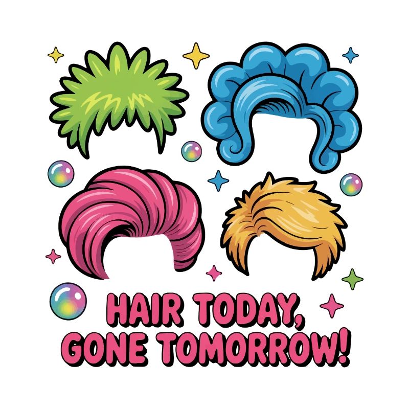 Lebendige Frisuren mit verspieltem Text