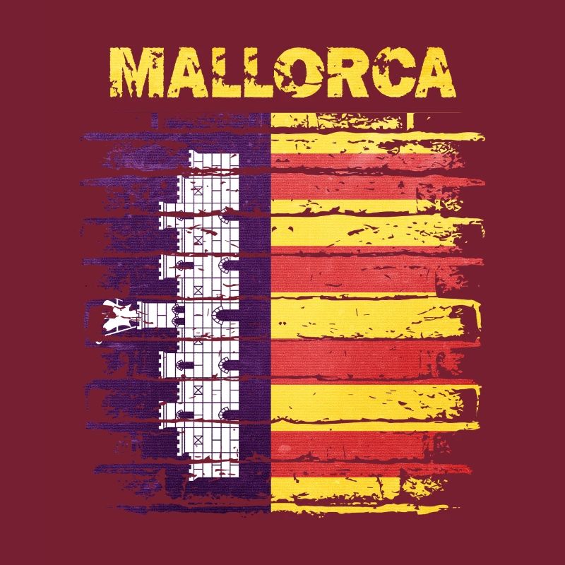 Horizon de Majorque avec le drapeau espagnol