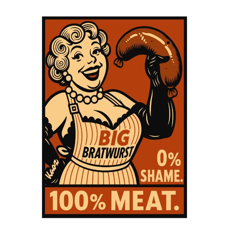 Retro-Bratwurst-Lebensmittelillustration