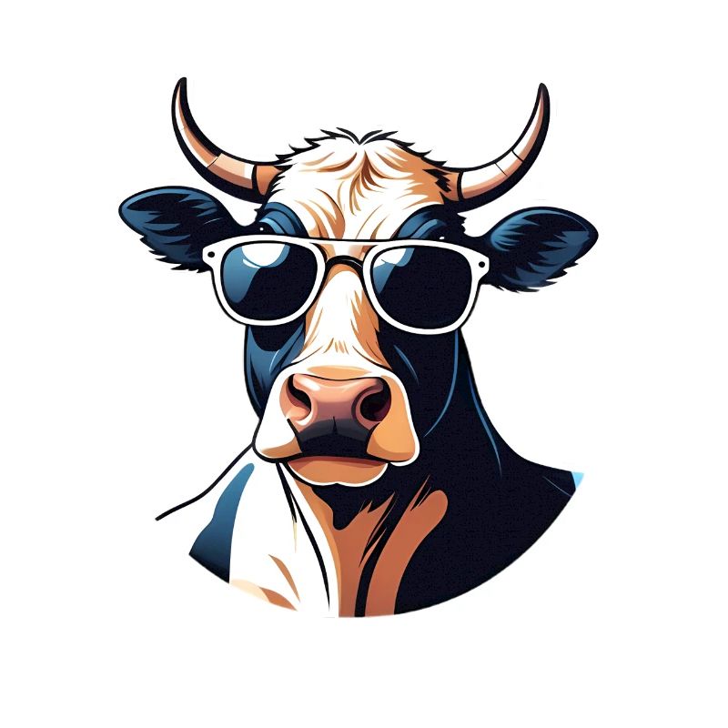 Lässige Kuh mit Sonnenbrille