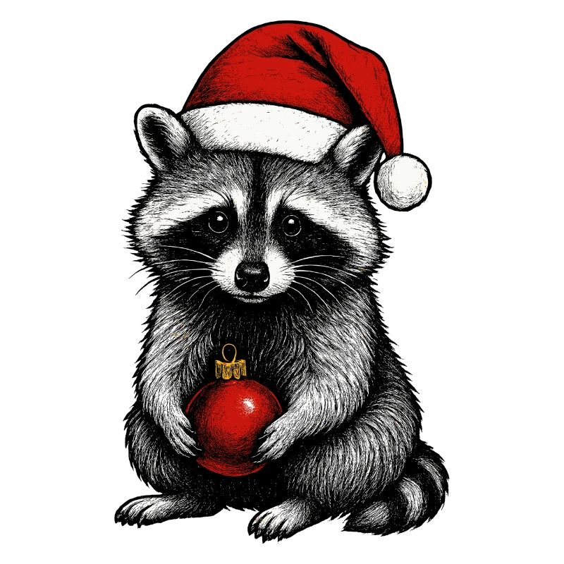 Edler Weihnachts Waschbär mit Kugel