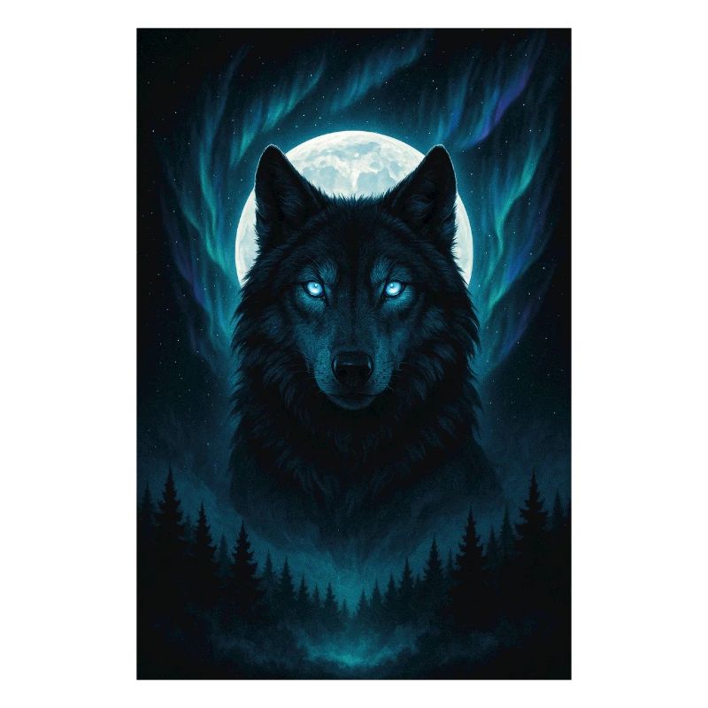 Mystic Wolf Before Full Moon