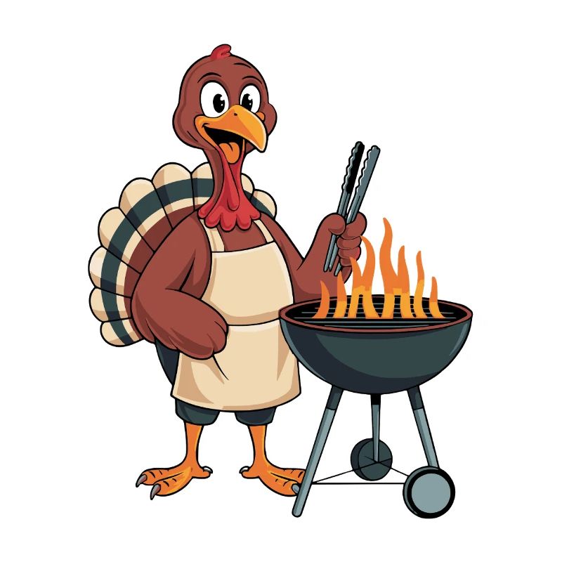 Funny Turkey Grilling Design