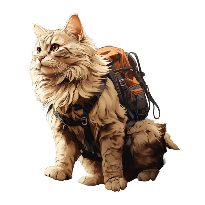Adventure Cat with Backpack