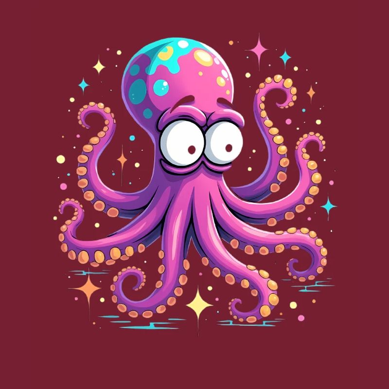 Explosion de couleurs de pieuvre néon