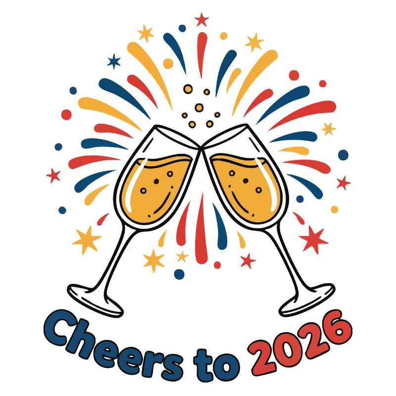 Cheers To 2026 Fireworks Celebration Design